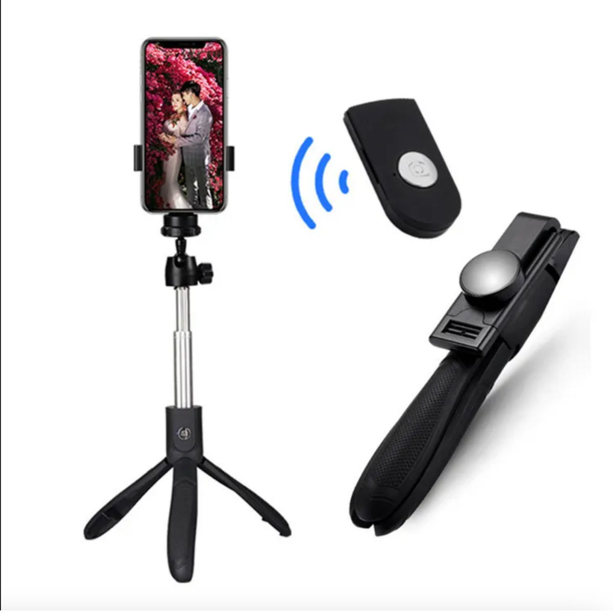 Palo Selfie TE5024 NE Palo Selfie Tripode flexible 360 Bluetooth Para movil  3.5-6.5 Pulgadas,Negro - Fundas personalizas para Móvil